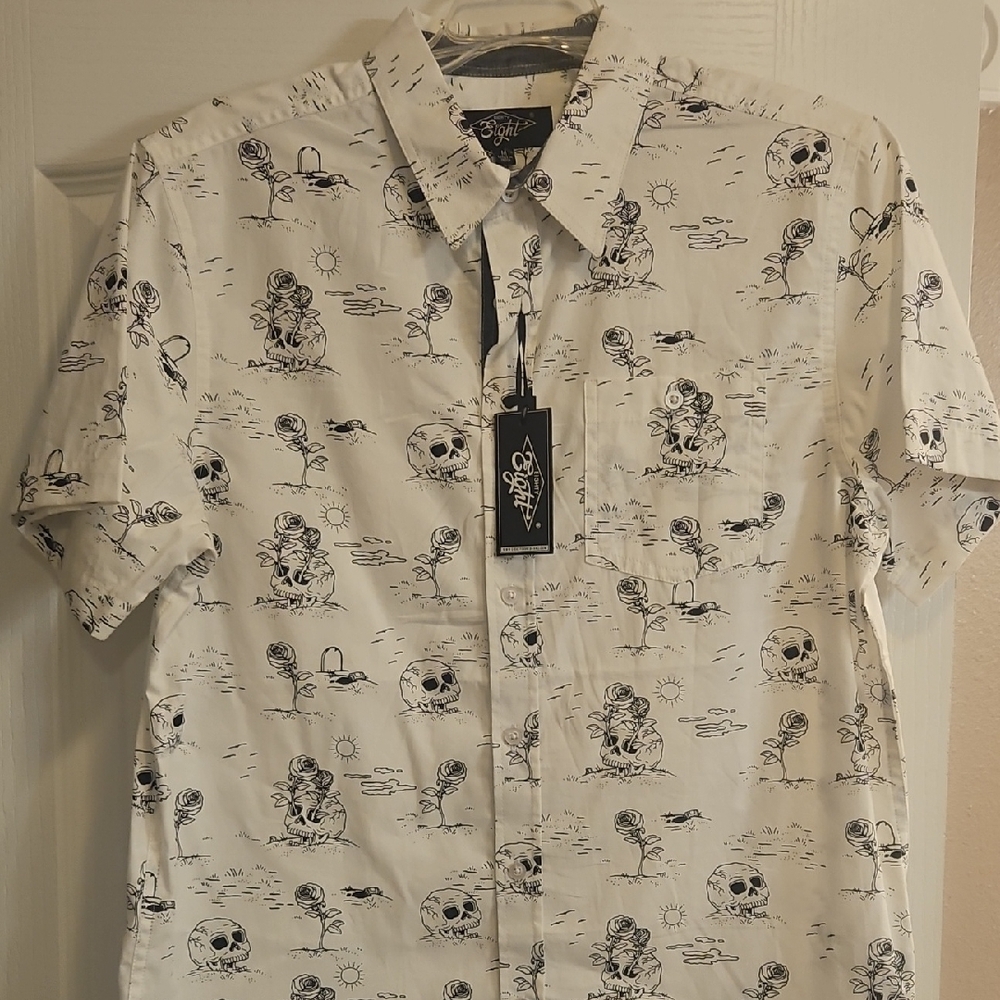 Eighty Eight Black and White Casual Button Down Shirt